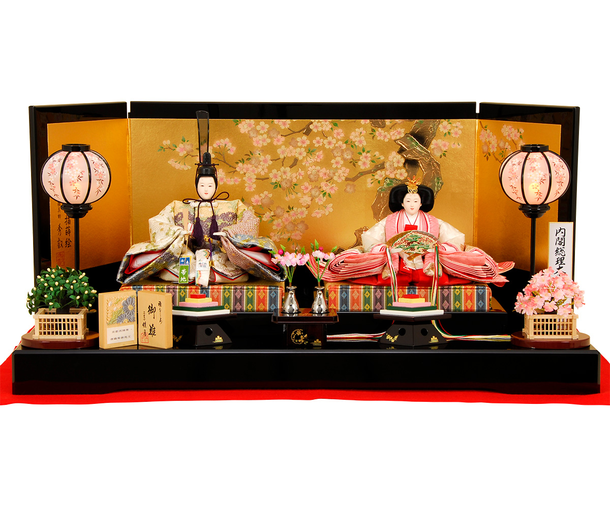 K-5 平飾り 雛人形 京都西陣帯 山口美術織物 【佳月オリジナル 
