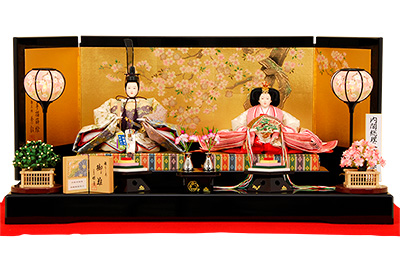 K-5 平飾り 雛人形　京都西陣帯 山口美術織物　【佳月オリジナル】