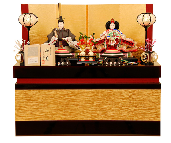 K-307B 収納飾り 雛人形 京都西陣帯 変り七宝唐草