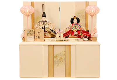 K-326 収納飾り 雛人形　京都西陣帯　小七宝文