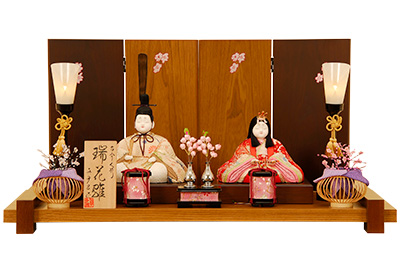 K-431真多呂作 親王飾り【木目込人形】