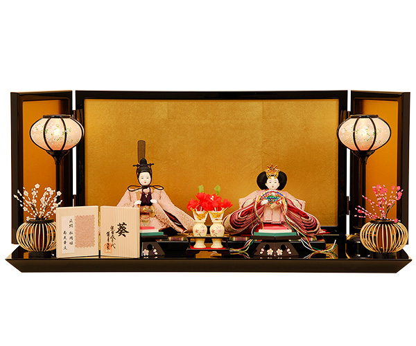 K-500 平飾り 雛人形 正絹着尺 松岡姫 南天華文 【柴田家千代】